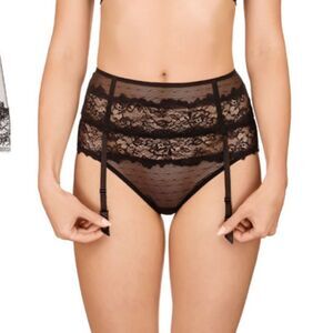 Lauma lingerie suspender belt black size 16 NWT